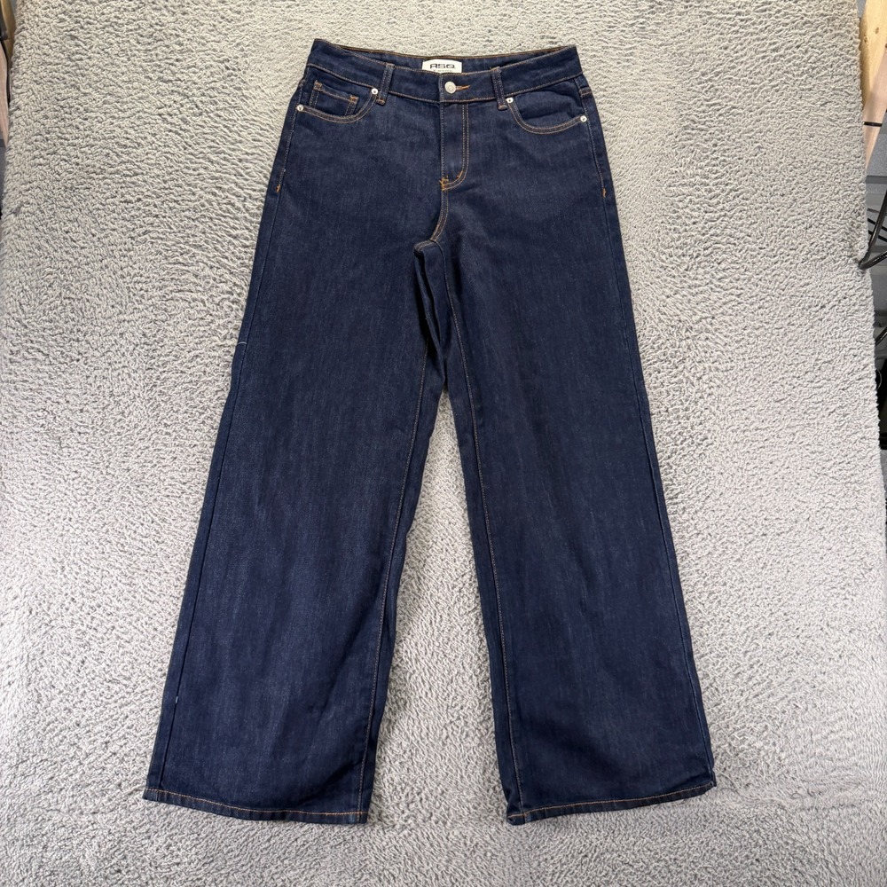 RSQ Jeans Women's 26x32 Blue Cotton Denim Wide-Leg Travel Streetwear Stretch